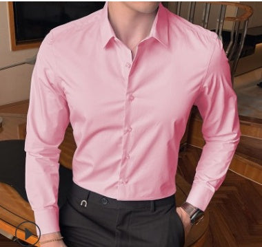 Men's shirt plus fat to increase casual long sleeves
